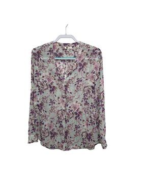 Kut From the Kloth Women's L Sheer Floral Long Sleeve Button-Up Blouse. 4264